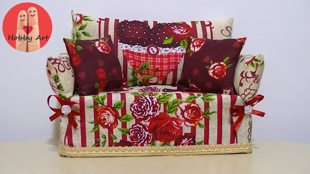 DIY Tutorial mini divano porta fazzoletti - Mini sofa handkerchief holder -  YouTube