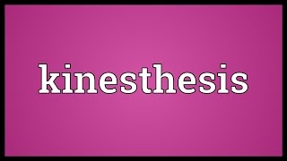 Kinesthesis Meaning