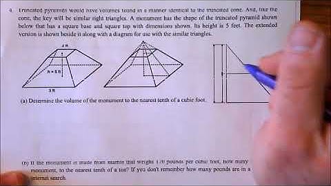 Geometry - Unit #10, Lesson #11 - Volume of Truncated Cones and Pyramids