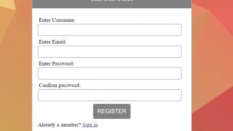 Simple Registration and Login page using PHP & MYSQL