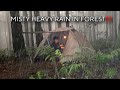 Camping in misty heavy rain solo camping heavy rain in deep forest
