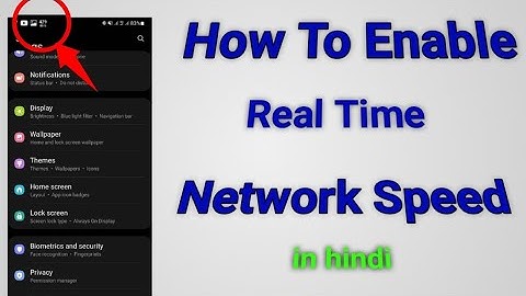 how to enable network speed in android | realtime network speed enable kaise kare