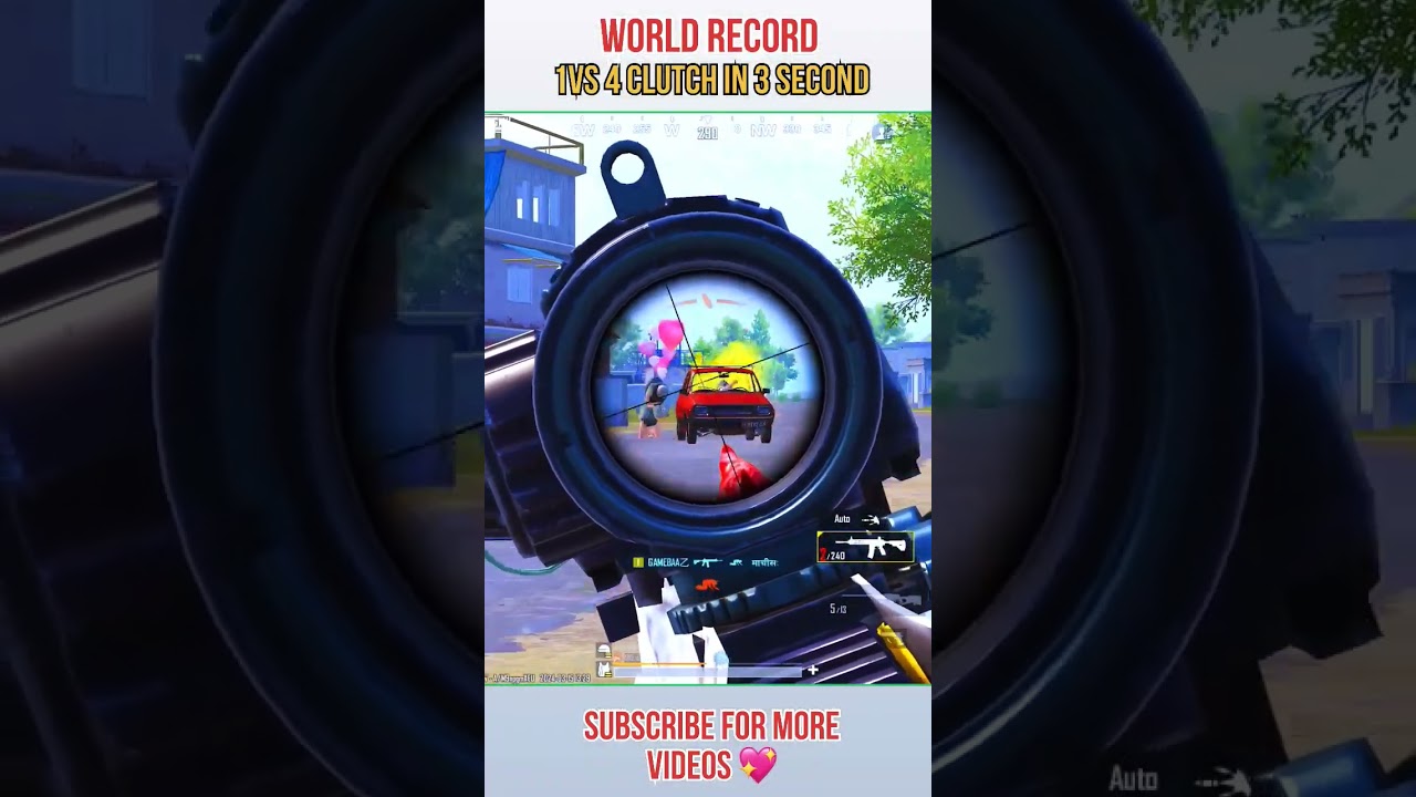 World Record 1Vs4 Clutch just 3 Second in BGMI🔥 