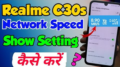 Realme C30s me Net Speed kaise show kare | How to show Net speed setting in Realme C30s