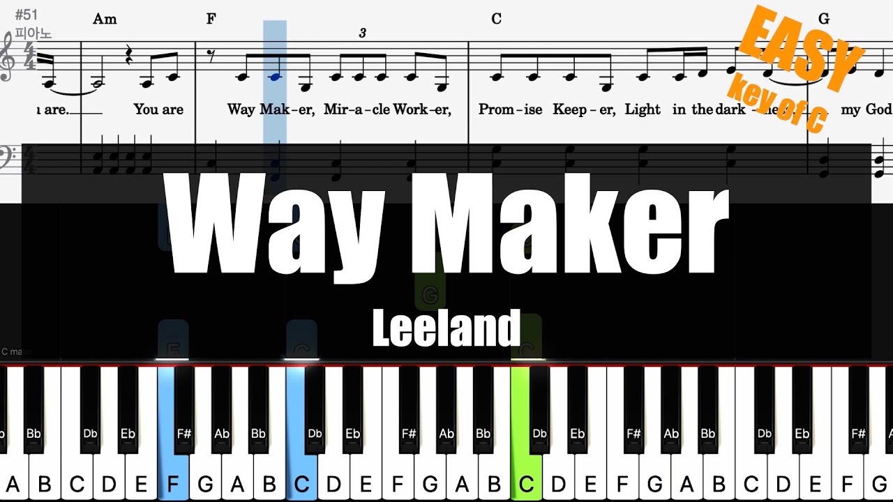 Way maker – Leeland Way Maker (Jesus Image ver.) Sheet music for Piano  (Solo) Easy