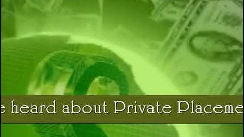 Private Placement Programs Venture Capitol