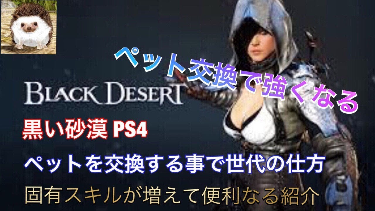 Black Desert 黒い砂漠 Ps4 便利 ペットを交換する事で固有スキルアップ等の紹介 Youtube