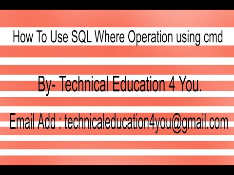 How To Use SQL Where Operation using CMD [Hindi/Urdu].