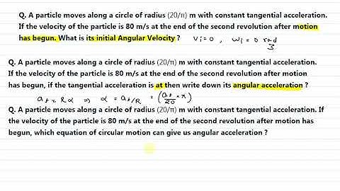 Firangi Ko Follow | A particle moves along a circle of radius (20/π) m with constant tangential
