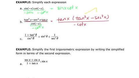MATH&142 Section 7.1 Solving Trigonometric Equations with Identities
