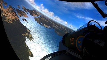 Warpalized Prepar3D simulator running 6 projectors from single computer