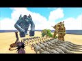 Leatherback vs pyria  jurassic park creatures  ark mod battle ep157