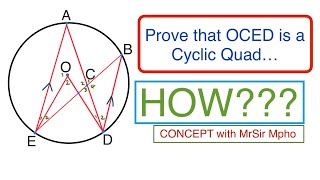 How To Prove That OCDE Is A Cyclic Quad | Part A | CONCEPT with MrSir Mpho