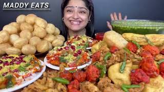 4X indian street food eating challenge 🔥😱 |Pani Puri, samosa, pakoda ,bread pakoda dahi Puri 