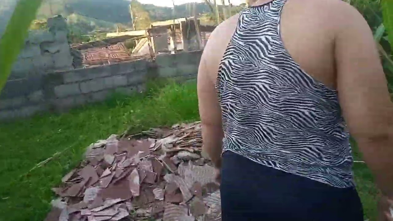 Ela foi colher maracujá no quintal  