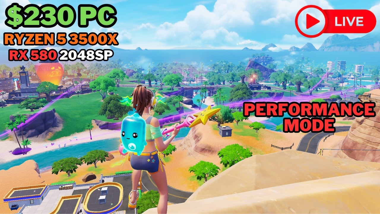 🔴- Fortnite On A $230 Gaming PC | Ryzen 5 3500X + RX 580 (2048SP