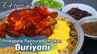 Eid special Biriyani 2023/pineapple flavoured chicken biriyani/whole chicken fry/Srilankan tamilvlog