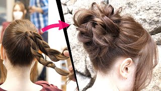 簡単丸三つ編み本だけ時短で可愛くまとまるルーズなお団子ヘアレンジHow to: Easy MESSY BUN | New Bun Hairstyle | Updo Hairstyle