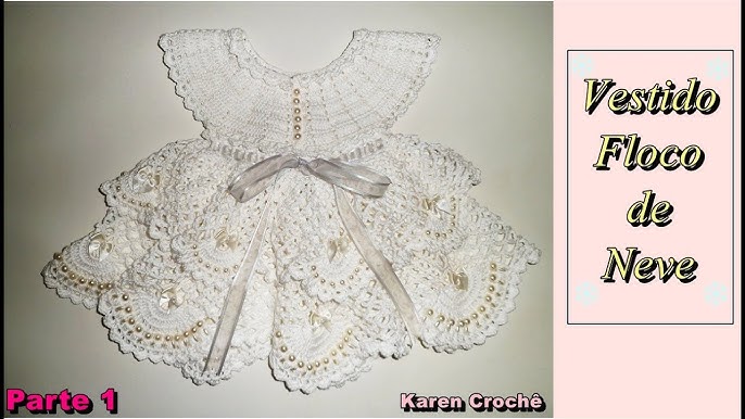 Vestido de Croche para Bebê Princesinha - Aprendendo Crochê 