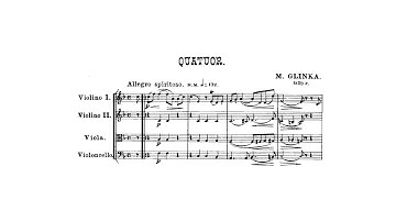 Glinka: String Quartet in F major (with Score)