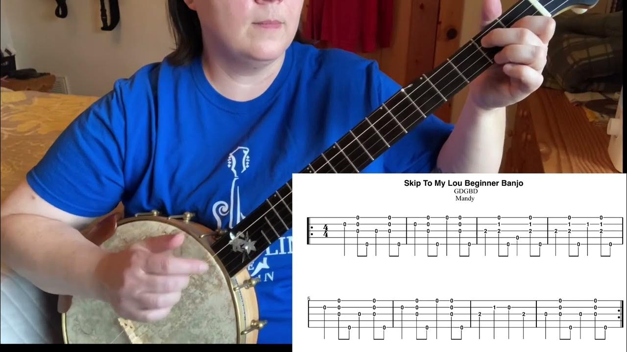Skip To My Lou Beginner Clawhammer Banjo Lesson TABS ON SCREEN YouTube