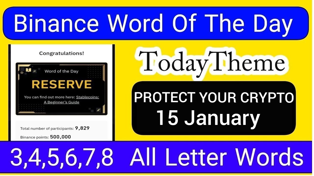 Word Of The Day Binance January 15 2026 | All Letters Today Binance Word Of The Day
