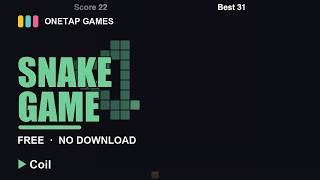 Free Classic Snake Game — Best Score 37, How Far Can It Grow? (Coil) screenshot 2