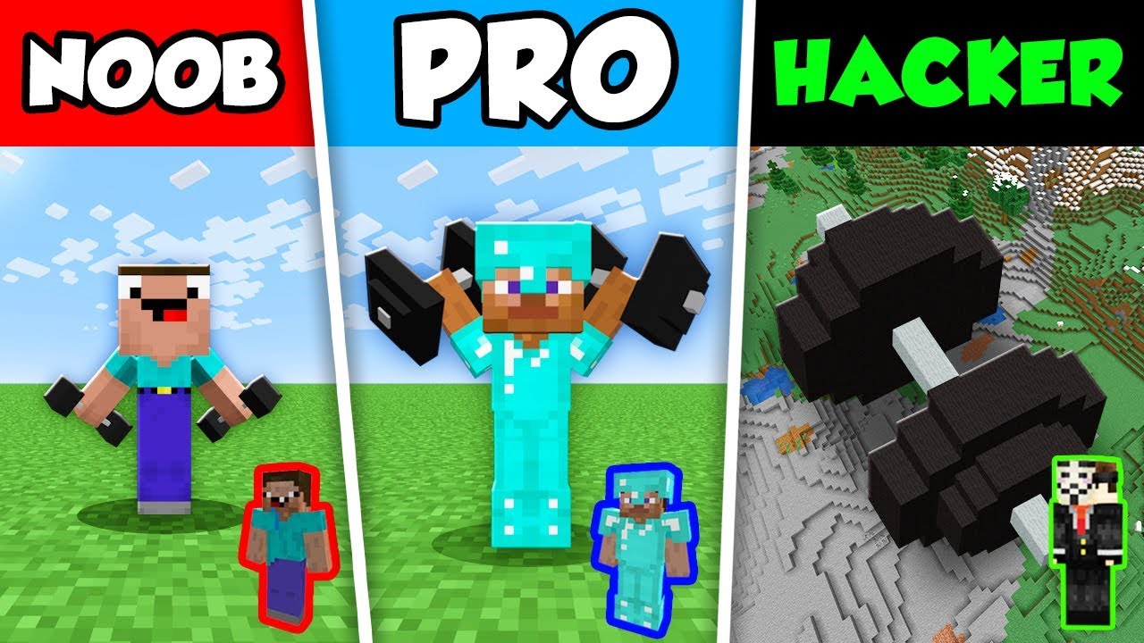 Minecraft NOOB vs PRO vs HACKER : BABY STRENGTH CHALLENGE
