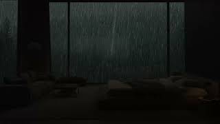 Sleep Aid: Rain Sounds on Bedroom Window for Peaceful Rest | Rain Sounds Black Screen at Night