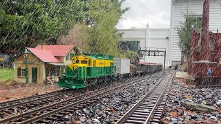 G Scale Trains In The Rain