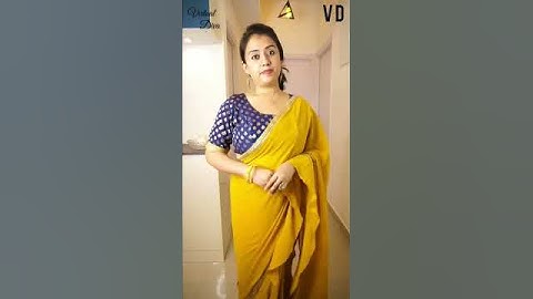 Saree Styling |  Saree With Golden Belt | Ruffle Saree | Virtual Diva #shorts #sareestylingtips