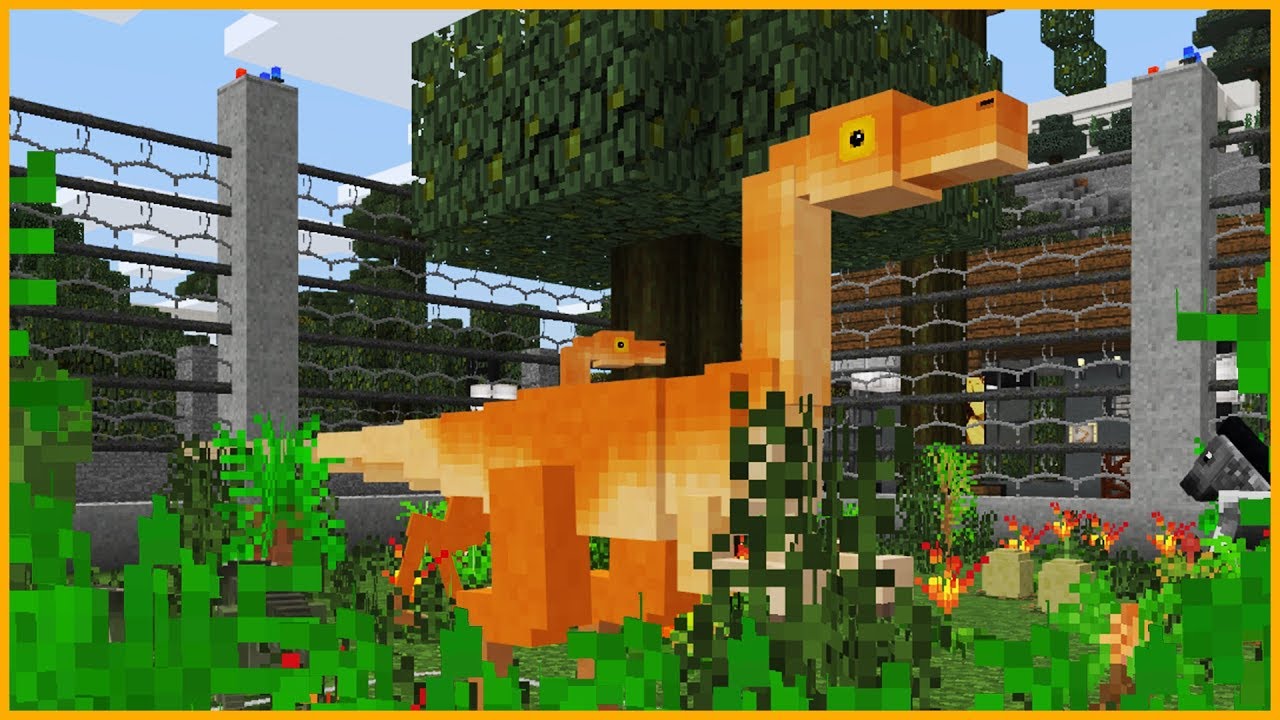 Minecraft PE - JURASSIC PARK WITH REAL DINOSAURS - Best MCPE 1.4 / 1.2 Maps & Addons