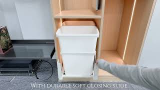 27L white trash waste bin make your kitchen more clean and elegance