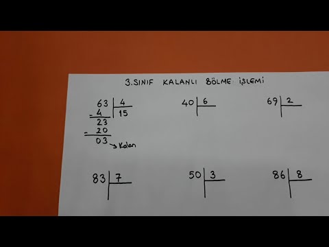 3.sınıf kalanlı bölme işlemi ve sağlaması #matematik #bölme