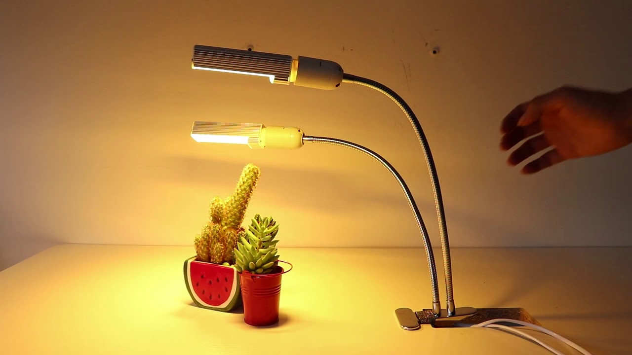 KINGBO 50W  Dual Head Gooseneck Desk Plant Light