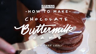 Your valentine will love a decadent homemade four-layer cake. get the
recipe for this chocolate buttermilk cake at bit.ly/buttermilkcake.
#howtoharmons