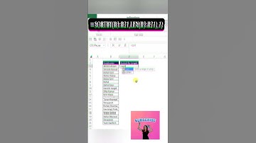 sort by length #shorts #exceltutorial #excel #bhfyp #youtubeshorts #short #ytshorts