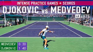 Djokovic vs Medvedev INTENSE Practice Games FULL [2024]