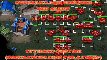 Command And Conquer Red Alert (2xpeed)1v7 (Custom: Commander Digs For A Fight) RTS (Soviet) Gameplay