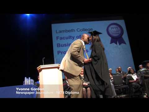 Former Olympic and World Champion athlete, and now inspirational speaker Kriss Akabusi joined 250 proud students as they celebrated their achievements at Lambeth College's 2011 Graduation Ceremony in Queen Elizabeth Hall, Southbank Centre.