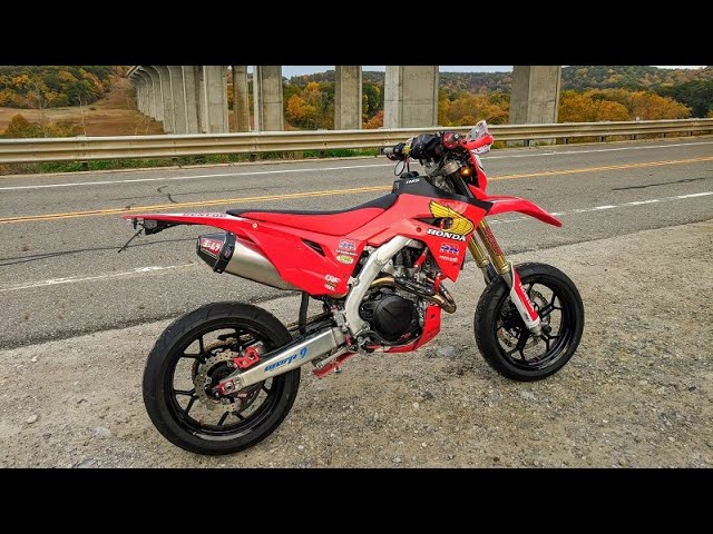 New to the group. Here's my CRF450l supermoto. Still gets ridden