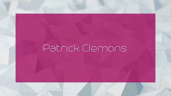 Patrick Clemons - appearance