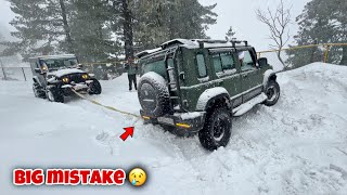 How not to recover your Car in Snow | Extreme snow drive with Thar, Jimny, Gypsy , Thar 700