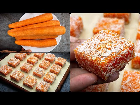 Most Delicious Carrot Delight Recipe  Soft  Chewy Only 4 Ingredients  Carrot Dessert