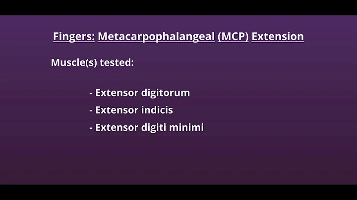 Manual Muscle Test for Metacarpophalangeal Extension