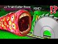 Jj and mikey made traps for jj train eater boss at night  in minecraft maizen