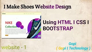 I make shoes website design using html l css l bootstrap ll Front End Projects ll website - 1 ll