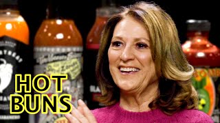 My Mom tries the Hot Ones Sauces for the FIRST TIME