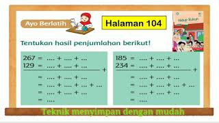 Video ini berisi pembahasan soal matematika kelas 2 dari buku
kurikulum 2013 tema 1 hidup rukun halaman 104. semoga bermanfaat.