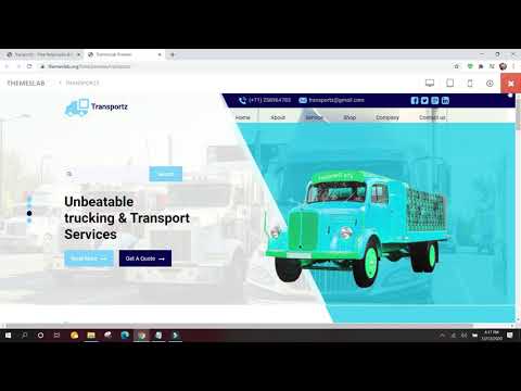 Transportz: Free Responsive Bootstrap 4 HTML5 Logistics Website Template